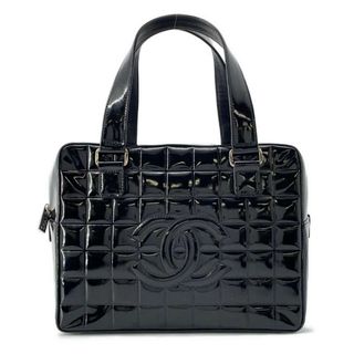 シャネル(CHANEL)のシャネル ハンドバッグ ココマーク チョコバー パテント エナメル A19270 ミニボストン 黒(ハンドバッグ)