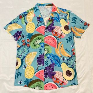 新品　可愛いフルーツ柄の半袖シャツ アロハシャツ Lサイズ 夏シャツ(シャツ)