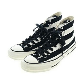 CONVERSE ADDICT スニーカー 26.5cm 白x黒(ボーダー) 【古着】【中古】(スニーカー)