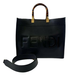 フェンディ(FENDI)の極美品 FENDI フェンディ トートバッグ サンシャイン ミディアム ブラック(ショルダーバッグ)