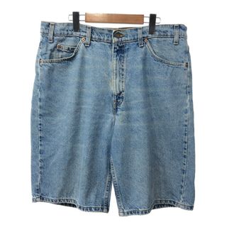 リーバイス(Levi's)の90年代 Levi's リーバイス 550 デニム ショートパンツ 大きいサイズ オレンジタブ ブルー (メンズ W38) 中古 古着 Q5453(ショートパンツ)