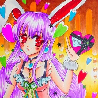 ラフ付☆自作 手描き イラスト☆B5☆イナバ☆東方プロジェクト☆(アート/写真)