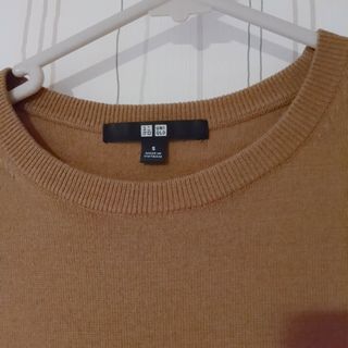 ユニクロ(UNIQLO)のUNIQLO　毛100% ニット ブラウン茶 ユニクロ(ニット/セーター)