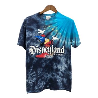 Disney ディズニー ミッキーマウス ファンタジア 半袖Ｔシャツ キャラクター タイダイ ネイビー (メンズ M) 中古 古着 Q5463