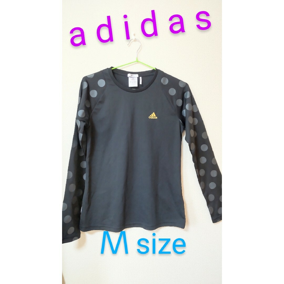 adidas(アディダス)のadidas  アディダス  ロンＴ  Ｍsize  ポリエステル１００％ レディースのトップス(Tシャツ(長袖/七分))の商品写真