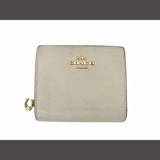 コーチ(COACH)のコーチ COACH レザー 二つ折り財布 ウォレット ベージュ ■GY14(財布)