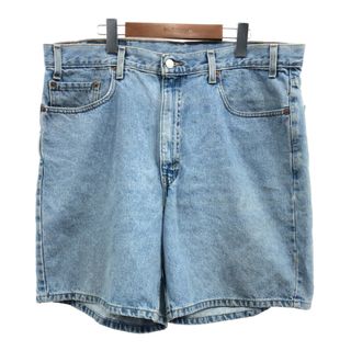 リーバイス(Levi's)の00年代 Levi's リーバイス 550 デニム ショートパンツ 大きいサイズ ライトブルー (メンズ W38) 中古 古着 Q5469(ショートパンツ)