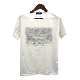 アルマーニジーンズ(ARMANI JEANS)のARMANI JEANS アルマーニ ジーンズ ロゴ プリント 半袖Ｔシャツ ホワイト (メンズ XL) 中古 古着 Q5471(Tシャツ/カットソー(半袖/袖なし))