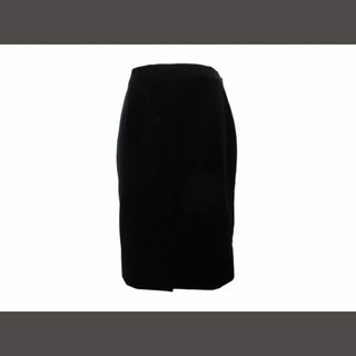 ザラ(ZARA)のザラ ZARA タグ付き ベロア ひざ丈 スカート タイト スリット 黒 M (ひざ丈スカート)