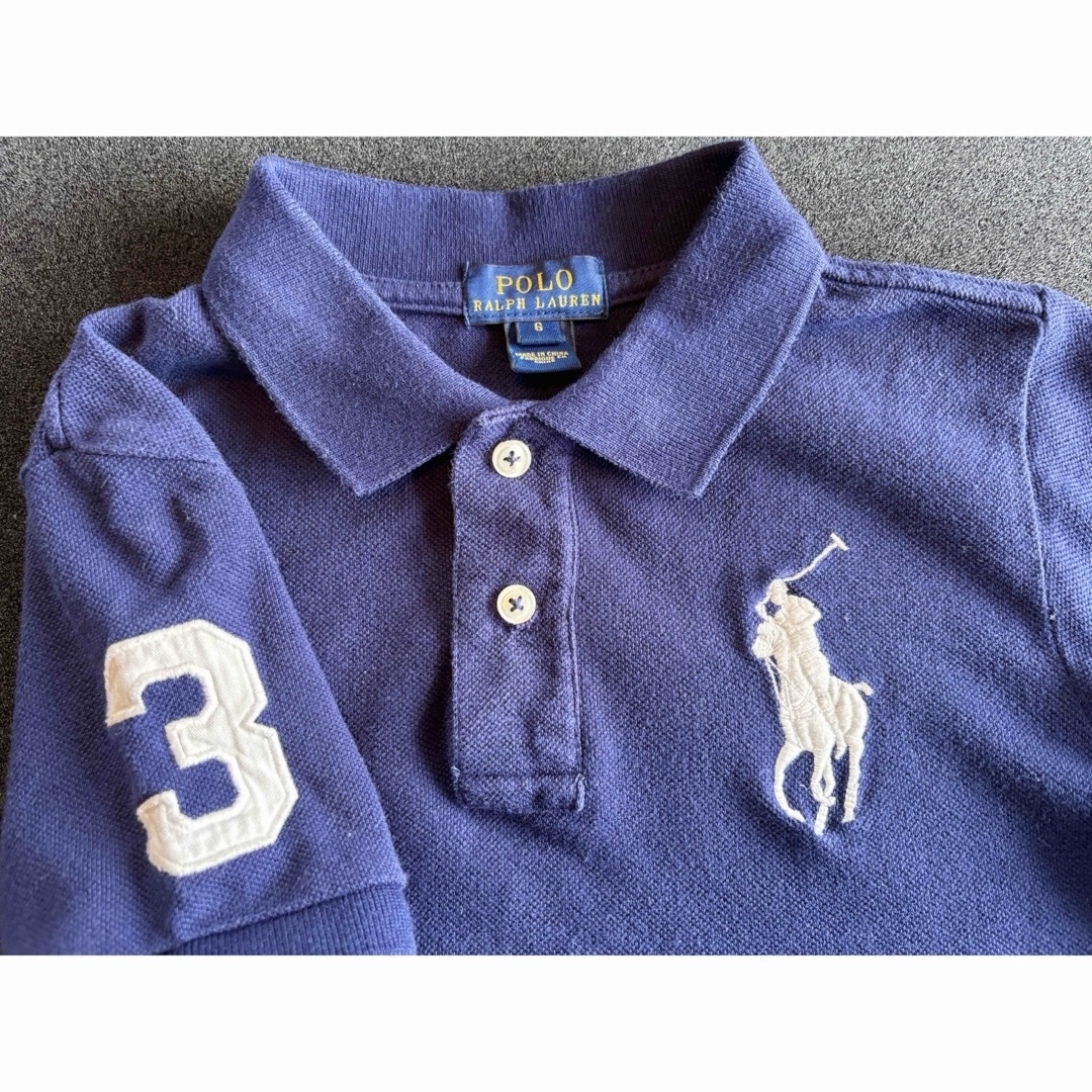 POLO RALPH LAUREN(ポロラルフローレン)の専用品　ラルフローレンネイビー &ストライプポロ　2枚セット キッズ/ベビー/マタニティのキッズ服男の子用(90cm~)(Tシャツ/カットソー)の商品写真