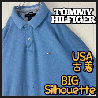 トミーヒルフィガー(TOMMY HILFIGER)のUSA古着 トミー ヒルフィガー ポロシャツ 刺繍ロゴ 半袖 オーバーサイズ(ポロシャツ)