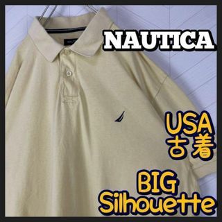 ノーティカ(NAUTICA)のUSA古着 ノーティカ ポロシャツ 半袖 刺繍ロゴ 黄色 ワンポイント ゆるだぼ(ポロシャツ)