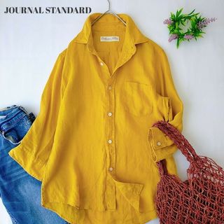 ジャーナルスタンダード(JOURNAL STANDARD)のジャーナルスタンダード　イエロー　七分袖リネンシャツ　リネン100%　Ｍ(シャツ/ブラウス(長袖/七分))