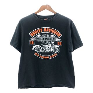 Harley Davidson - HARLEY DAVIDSON ハーレーダビッドソン カリフォルニア 半袖Ｔシャツ バイク ロゴ ブラック (メンズ XL) 中古 古着 Q5481