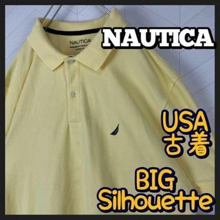 ノーティカ(NAUTICA)のUSA古着 ノーティカ ポロシャツ 半袖 黄色 ビックサイズ XL 刺繍ロゴ(ポロシャツ)