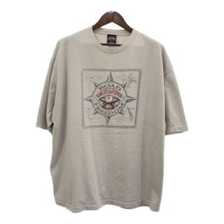 ハーレーダビッドソン(Harley Davidson)の00年代 USA製 HARLEY DAVIDSON ハーレーダビッドソン テキサス 半袖Ｔシャツ 大きいサイズ バイク ホワイト (メンズ 3XL) 中古 古着 Q5485(Tシャツ/カットソー(半袖/袖なし))