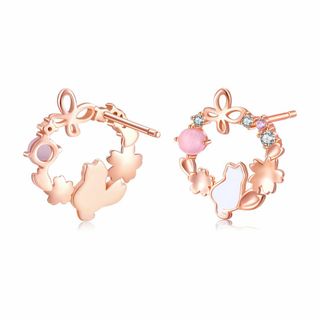 【色: ピアス】「シルバーサンダー」ピアス レディース - フープ 猫 桜モチー(その他)