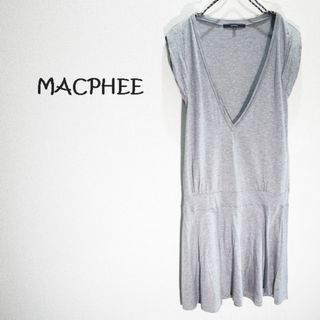 MACPHEE - MACPHEE　マカフィー　フレンチスリーブ風ドレープ入りワンピース