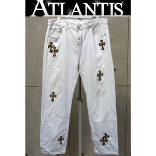 CHROME HEARTS 銀座店 クロムハーツ リーバイス 501 レオパードパッチ パンツ メンズ 34インチ 白 93171(デニム/ジーンズ)