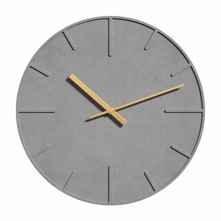 【色:グレー】TAHITICA 掛け時計 静音 セメント製 壁掛け時計 ウォール(置時計)