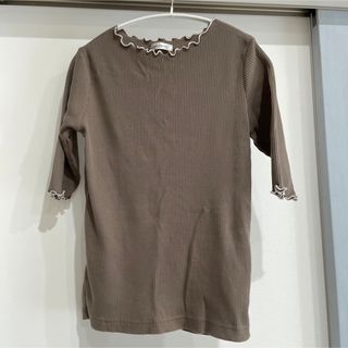 メロー　半袖　Tシャツ　カットソー　五分袖　ブラウン(Tシャツ(半袖/袖なし))