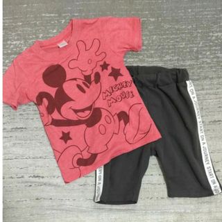 ミッキーマウスTシャツ110 ハーフパンツ120 セット 夏物(Tシャツ/カットソー)