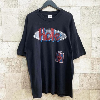 90s 当時物ブート ホール ヴィンテージ プリントTシャツ 黒 XL(Tシャツ/カットソー(半袖/袖なし))