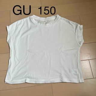 ジーユー(GU)の150 GU 無地 Tシャツ トップス ショート丈 フレンチスリーブ(Tシャツ/カットソー)