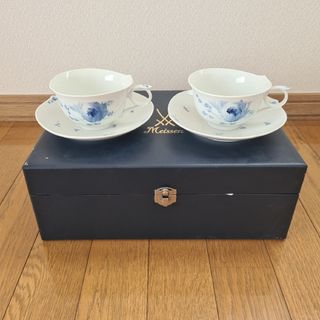 マイセン(MEISSEN)のマイセン  青い花  ティーカップ＆ソーサー 2客セット(食器)