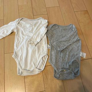 ユニクロ(UNIQLO)のユニクロ　長袖ボディスーツ2枚セット(ロンパース)