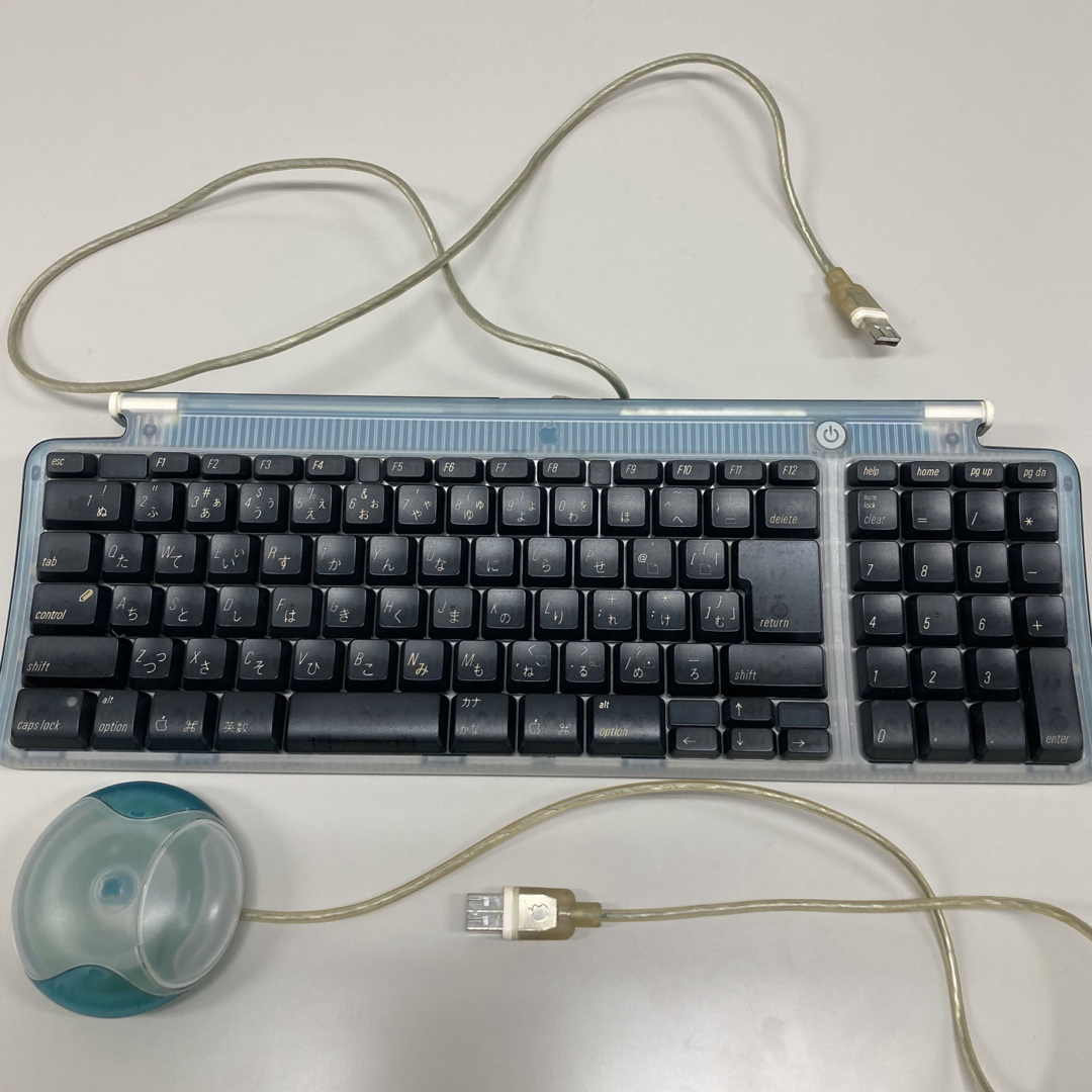 Apple - 初代iMac付属(ボンダイブルー)キーボード&マウスの通販 Apple - 初代iMac付属(ボンダイブルー)キーボード&マウスの通販