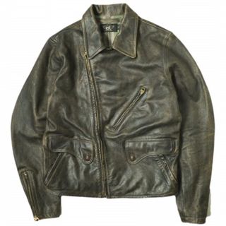 ダブルアールエル(RRL)のRRL ダブルアールエル Leather Moto Jacket カウレザー モトジャケット MNRROTW16020136 S Brown 革ジャン Double RL 定価341,000円 モーターサイクル ダブルライダース アウター【新古品】【中古】【RRL】(レザージャケット)