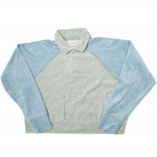 BEAMS BOY ビームスボーイ 23AW 2-tone velor pullover ツートーンベロアプルオーバー 13-14-0107-454 Free ブルー/グレー 長袖 ポロシャツ トップス【中古】【BEAMS BOY】