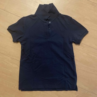 ユニクロ(UNIQLO)のユニクロ　半袖　ネイビー　ポロシャツ　レディース　Sサイズ(ポロシャツ)