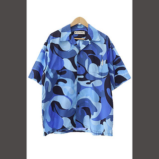 マルニ(Marni)のマルニ MARNI 23SS マルチカラー オープンカラー 半袖シャツ 50青(シャツ)