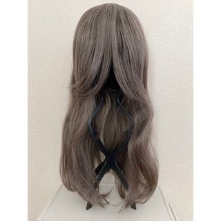 フルウィッグ　セミロング　ウィッグ　グレーミックス　耐熱　wig(ロングカール)