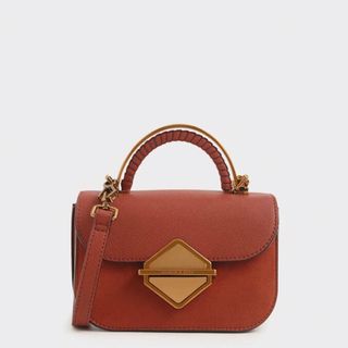 チャールズアンドキース(Charles and Keith)のメタリックアクセント ミニトップハンドルバッグ(ショルダーバッグ)