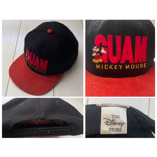 Disney - 90s disney ディズニー leather レザー 切替 cap キャップ