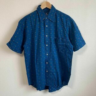 リーガル(REGAL)のREGAL リーガル シャツ　半袖　総柄　メンズ　日本製 ブルー　青　M(Tシャツ/カットソー(半袖/袖なし))