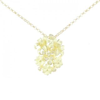 K18YG フラワー ダイヤモンド ネックレス 0.10CT(ネックレス)