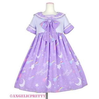 アンジェリックプリティー(Angelic Pretty)のDreamskyカットワンピース ラベンダー(ひざ丈ワンピース)