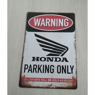 HONDA PARKING ONLY★ヴィンテージブリキプレート★３０×２０ｃｍ(その他)