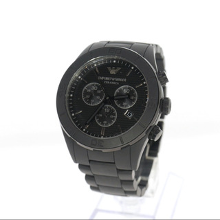エンポリオアルマーニ(Emporio Armani)のエンポリオアルマーニ クロノグラフ セラミカ 腕時計 ブラック 黒 AR1458(腕時計)