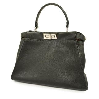 フェンディ(FENDI)の【4ia0695】フェンディ ハンドバッグ/セレリア/ピーカブー/レザー/ブラック/シルバー金具 【中古】 レディース(ハンドバッグ)