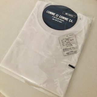 コムシコムサ(COMME CI COMME CA)の新品　タグ付き　コムシコムサ　クルーネック　半袖Tシャツ　ホワイト(Tシャツ/カットソー(半袖/袖なし))