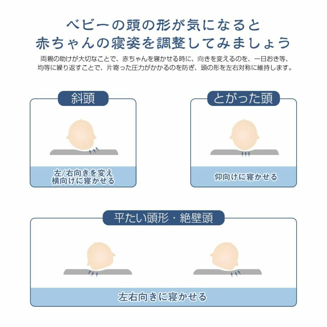 Adokoo ポリエステル ベビーまくら 向き癖防止枕 絶壁頭 斜頭 変形 猫背 キッズ/ベビー/マタニティの寝具/家具(ベビー布団)の商品写真