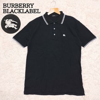 バーバリーブラックレーベル(BURBERRY BLACK LABEL)のBURBERRY　バーバリーブラックレーベル　ポロシャツ　黒　L(ポロシャツ)