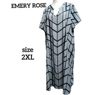 美品 EMERY ROSE エメリーローズ 2XL ゆるふわ シフォンワンピース(ロングワンピース/マキシワンピース)