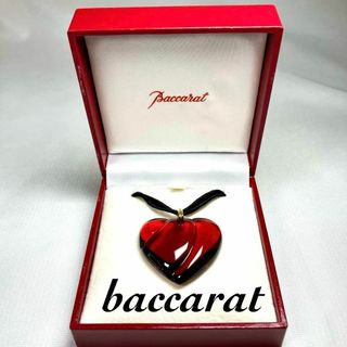 Baccarat - バカラ✨ハート ネックレス レッド ペンダント クリスタル ウェーブ