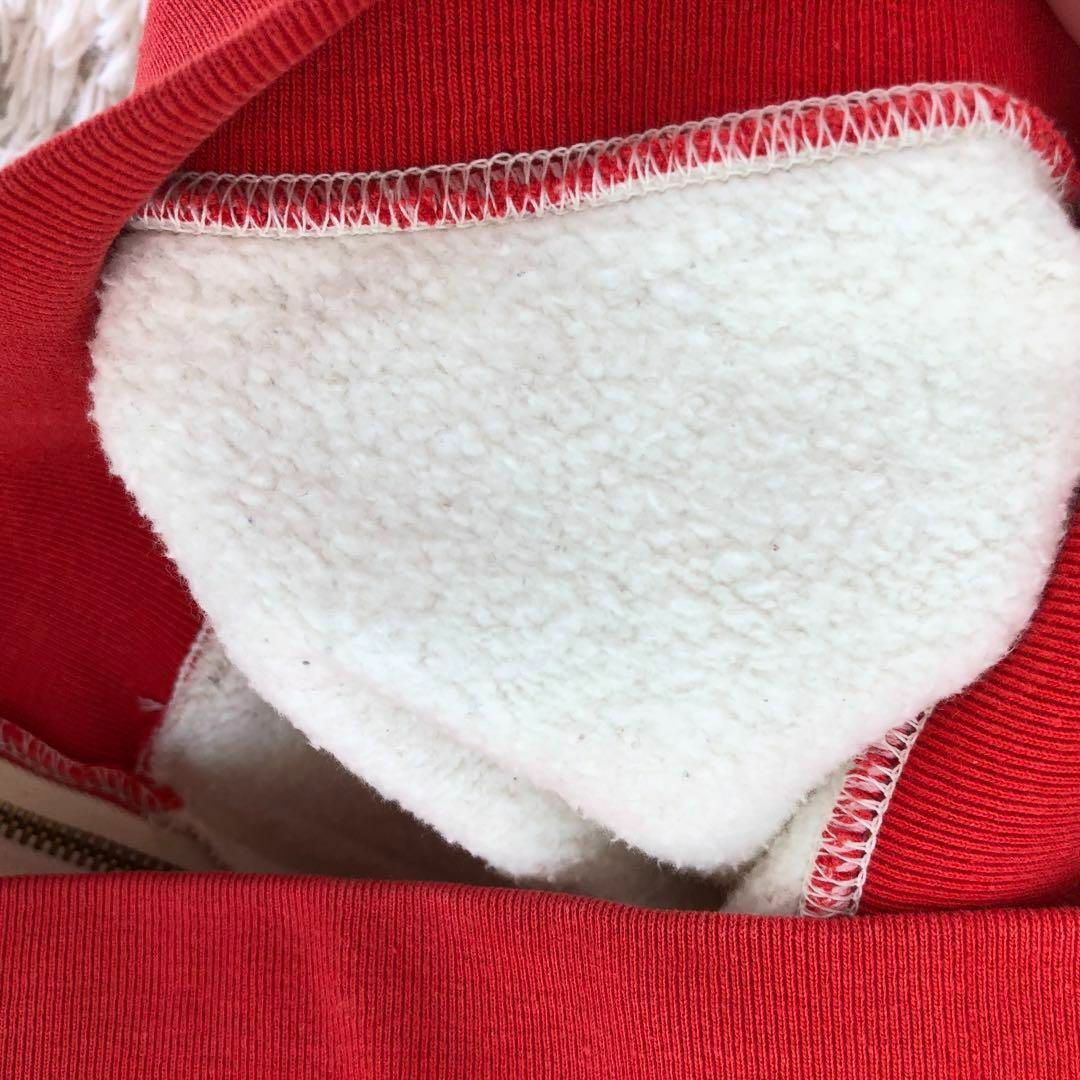 CUSHMANクッシュマンジップアップスウェットパーカークリーム色×赤Ｍ メンズのトップス(パーカー)の商品写真